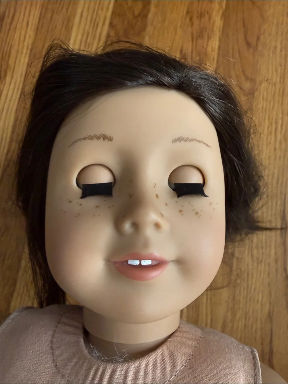 American Girl doll with freckles